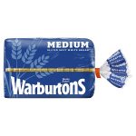 warburtons white medium bread 400g