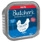 butchers chicken & liver alutray 65p 150g