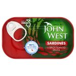 john west sardines in spicy tomato sauce 120g